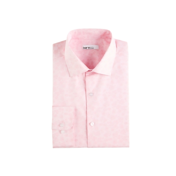 Bar lII Men's Slim Flit Floral Stretch Dress Shirt- Pink, Size XL - Picture 3 of 4